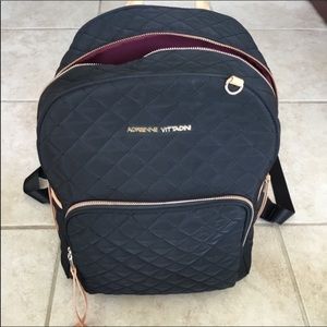 Adrienne Vittadini Black Quilted Backpack